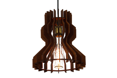 Lennox Reclamied Wooden Pendant Chandelier - Design Color Dark Forest