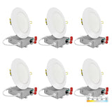 4" Inch White Round Slim Recessed LED Lights 9W, 5CCT, Dimmable, 120V