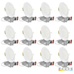 3" Inch White Round Slim Recessed LED Lights 6W, 5CCT, 120V, Dimmable