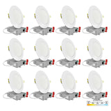 4" Inch White Round Slim Recessed LED Lights 9W, 5CCT, Dimmable, 120V