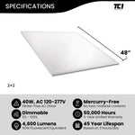 2x2 FT Edge-Lit Panel (4 PACK) 40W, 120-277V, 0-10V Dimmable UL/FCC/DLC