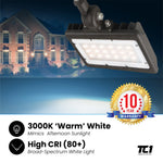 Mini Area Light 30W Flood/Landscape Fixture - 3 Color Temperature Changing 30K, 40K, 50K - Bronze Finish