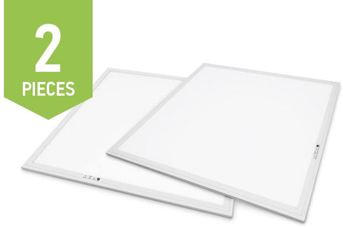 LED Panel Troffer Light 2x2 LED with EM Battery Backup 27W Dimmable Edge-Lit Flat Panel (2 PACK )