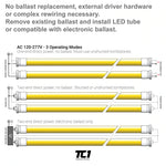 4FT T5 LED Tube Frosted Glass Lens 24W, 5000K, 3200 Lumens, 120-277v, Type A & B Tube Wire Ballast Double Sided or AC Direct (30 PACK)