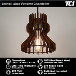 Lennox Reclamied Wooden Pendant Chandelier - Design Color Dark Forest