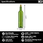 Filament LED Cabernet Green Wine Bottle Light | Compatible with String & Pendant Applications