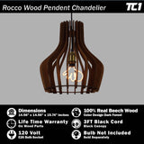 Rocco Reclamied Wooden Pendant Chandelier - Design Color Dark Forest