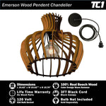 Emerson Large Wood Pendant Chandelier- Color Design Warm Summer