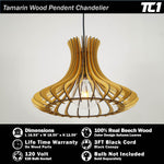 Tamarin Reclamied Wooden Pendant Chandelier - Design Color Autumn Leaves