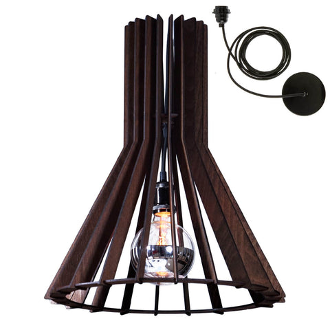 Vervet Large Wood Pendant Chandelier- Color Design Dark Forest